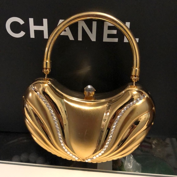 NWOT Gorgeous Italy Design Luxury Dinner Mini Gold Handbag/Crossbody - Picture 1 of 13